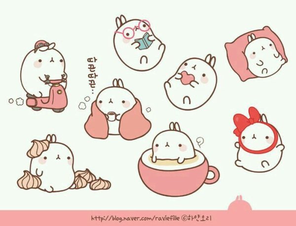 Кролик Molang наклейки