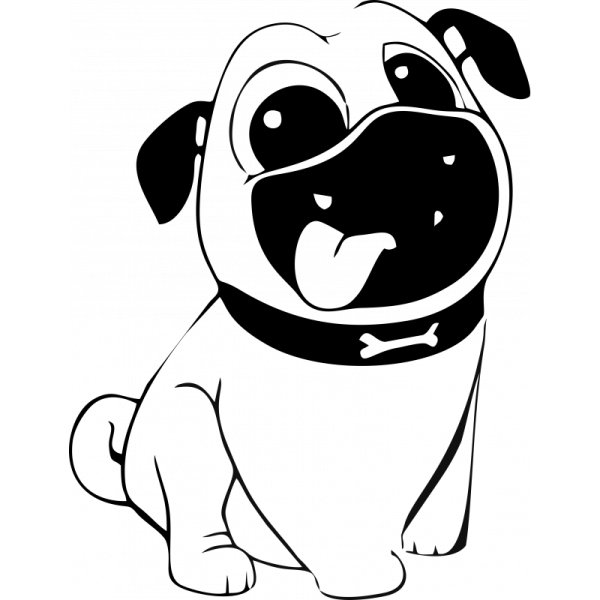 Мопс трафарет