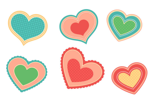 Наклейки "сердечки"