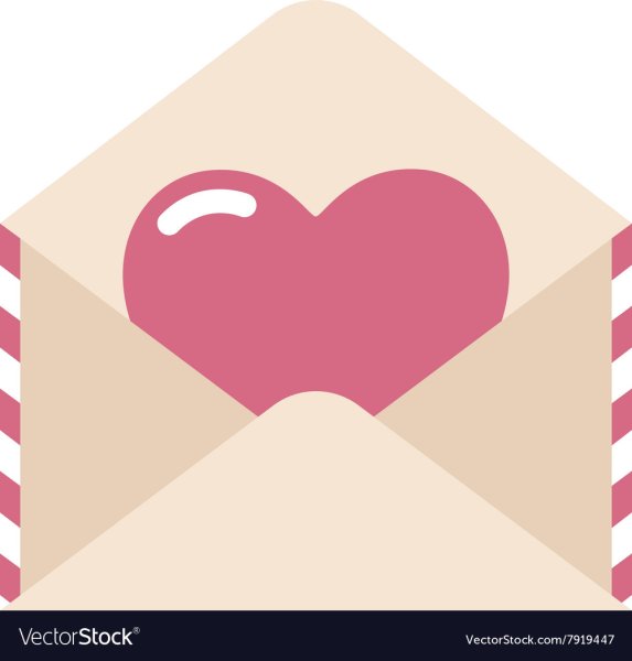 Стикер конверт с сердцем