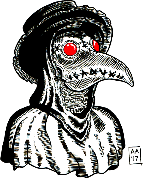 Чумной доктор на прозрачном фоне