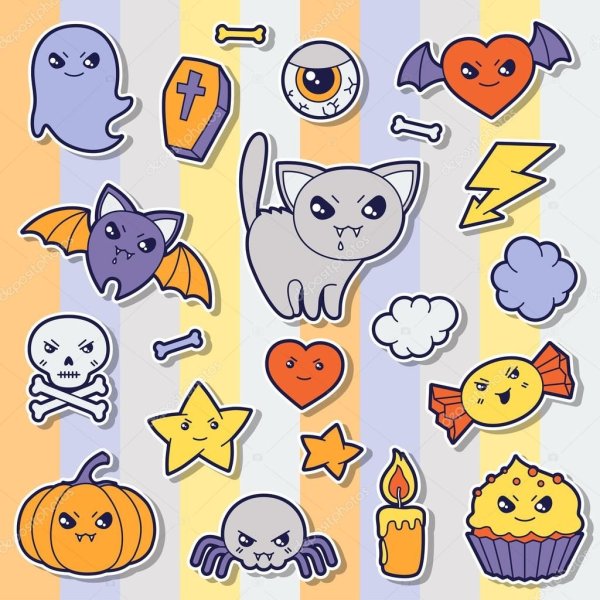 Наклейки для Хэллоуина милые