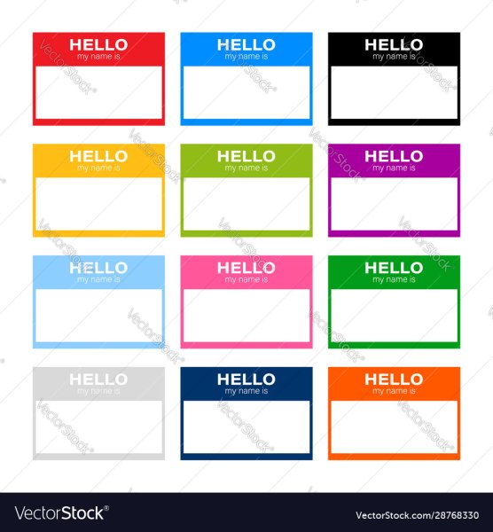 Стикеры для тегов hello my name is