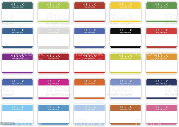 Стикеры hello my name для печати