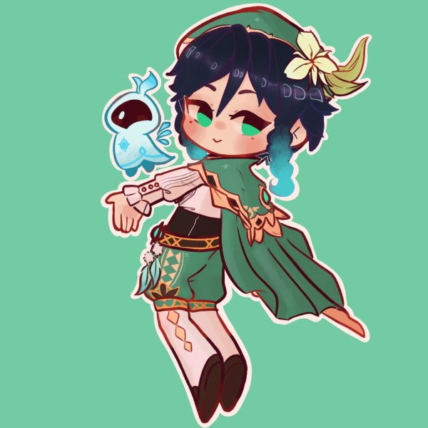 Наклейки с Венти Геншин