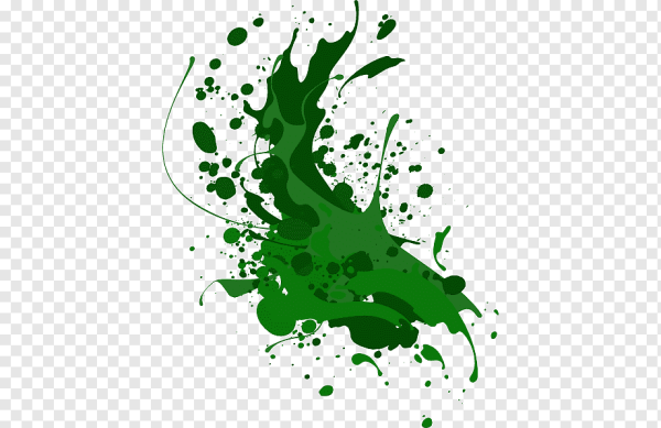 Брызги зеленой краски