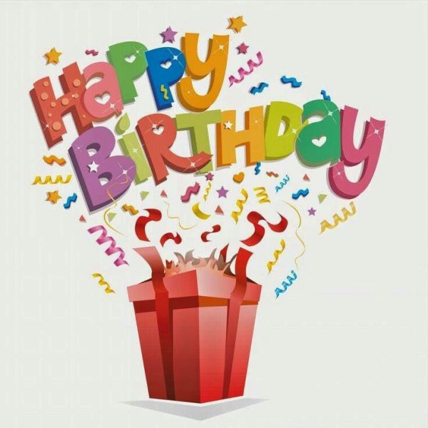 Birthday на белом фоне