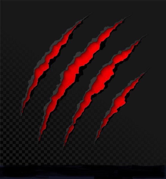 Следы когтей на черном фоне