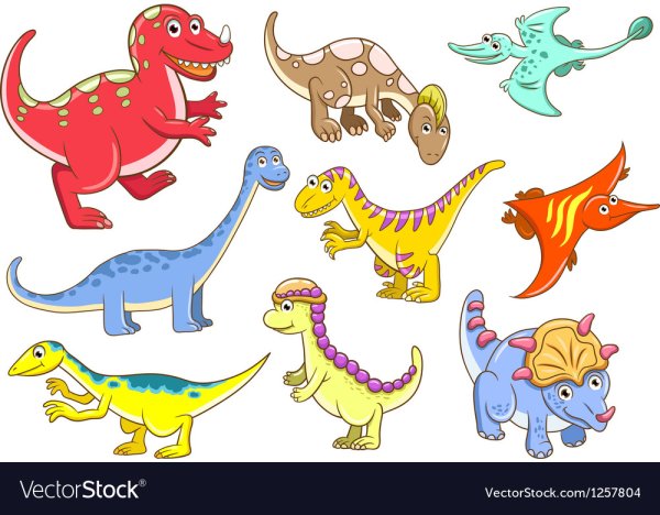 Динозаврики на одном листе