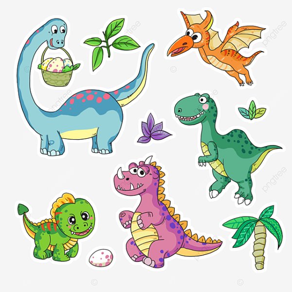 Цветные Динозаврики