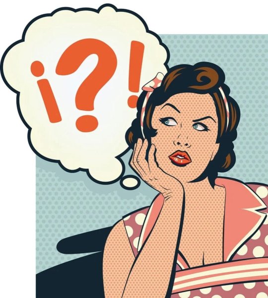 Поп арт девушка думает