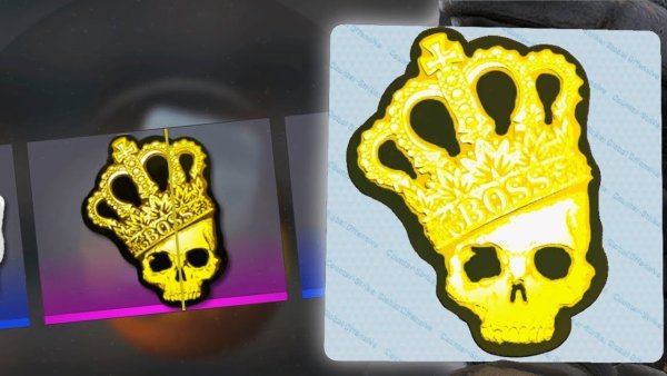 Золотая корона наклейка КС го