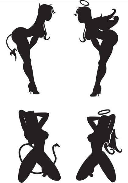 Силуэт ангела и демона