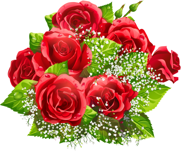 Букет цветов на прозрачном фоне