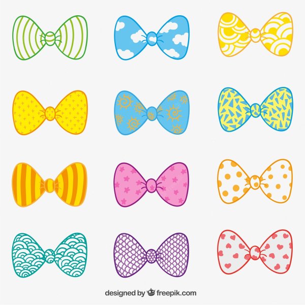 Бантик шаблон цветной