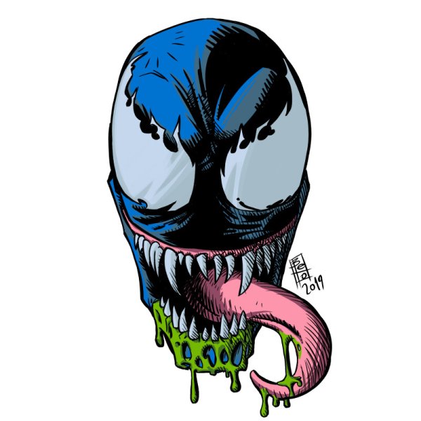 Веном на белом вектор