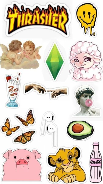 Летние рисунки для наклеек