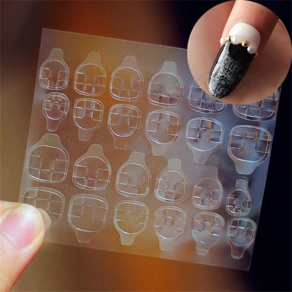 Двусторонние силиконовые Стикеры для накладных ногтей