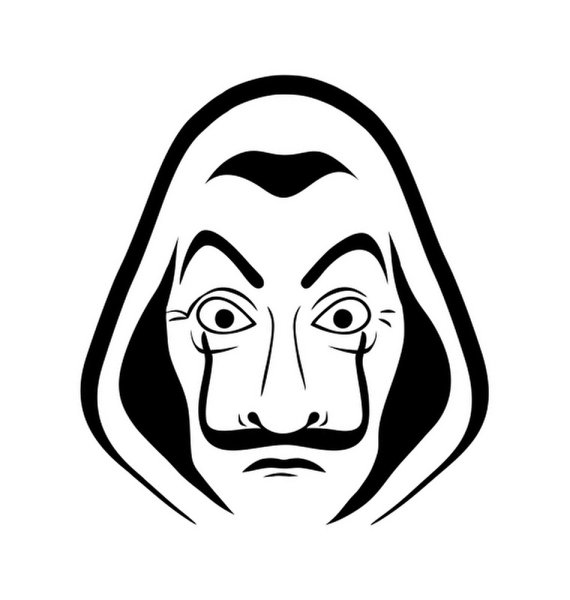 Маска Сальвадора дали бумажный дом вектор