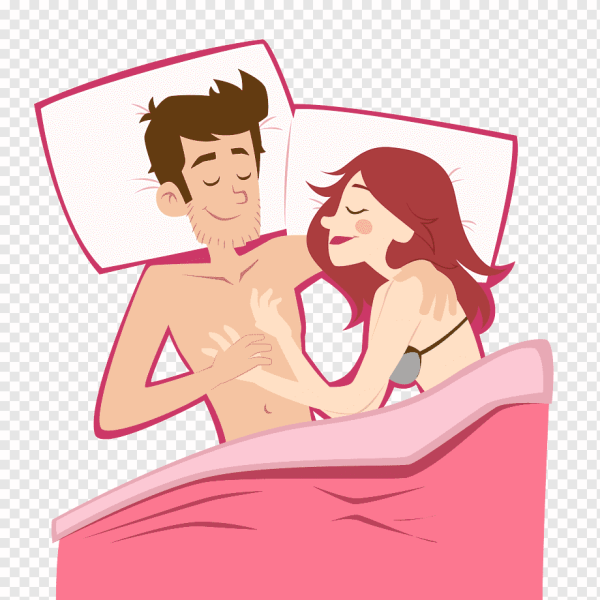 Парочка в постели вектор