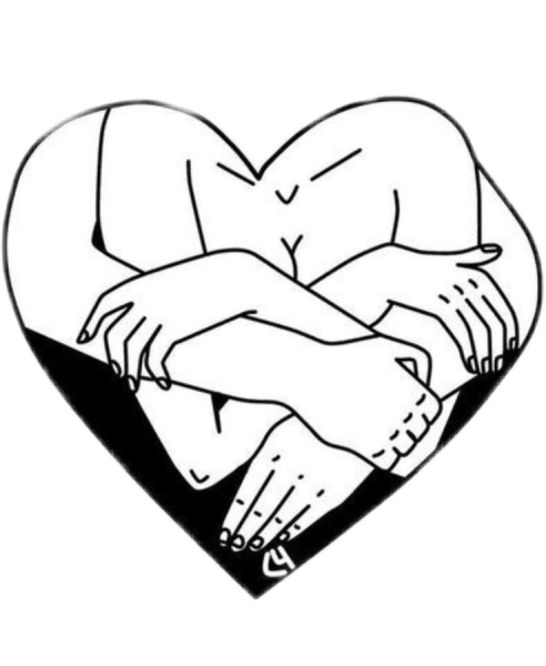 Руки держат сердце абстрактно