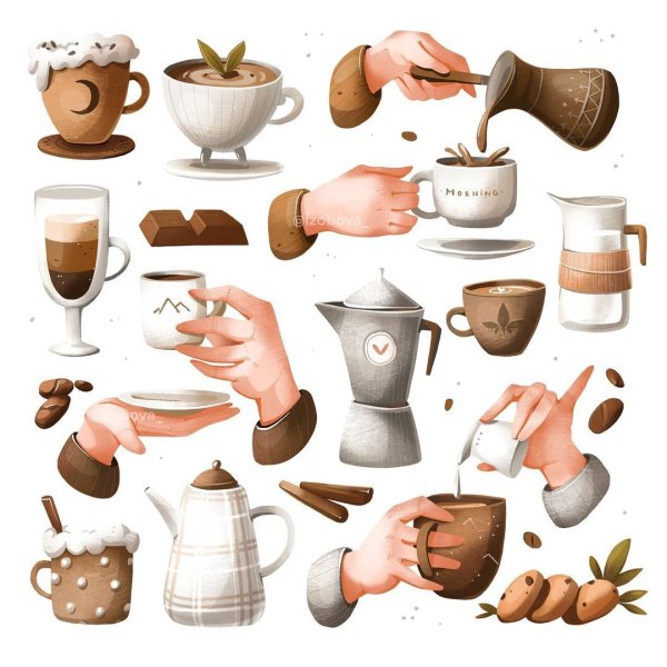 Стикер кофе в Инстаграм