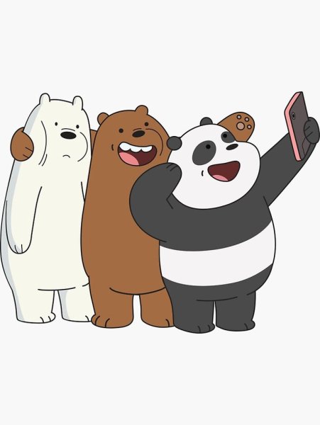 Три медведя Панда бурый и белый