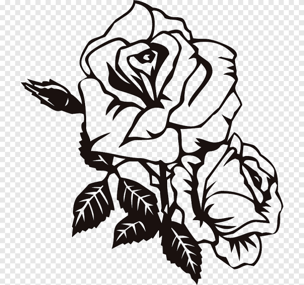 Трафарет розы для тату