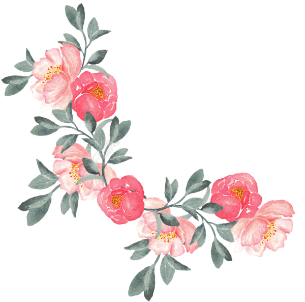 Акварельные цветы угловые