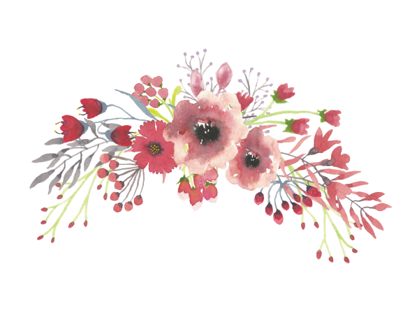 Акварельные цветы на прозрачном фоне