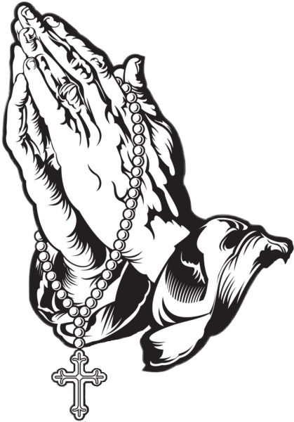 Руки молящегося с крестом