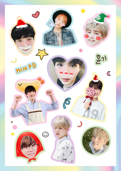 Наклейки БТС Юнги