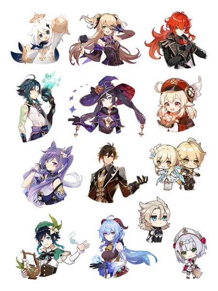 Genshin Impact наклейки