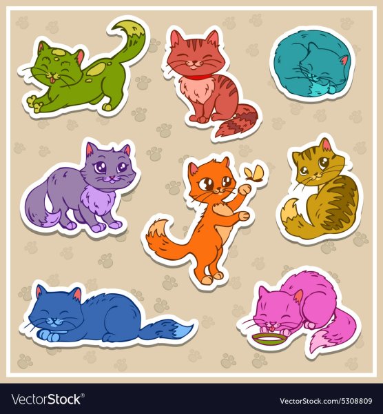 Кошачьи морды Стикеры