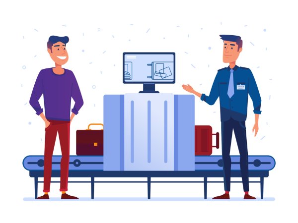 Таможенник на прозрачном фоне