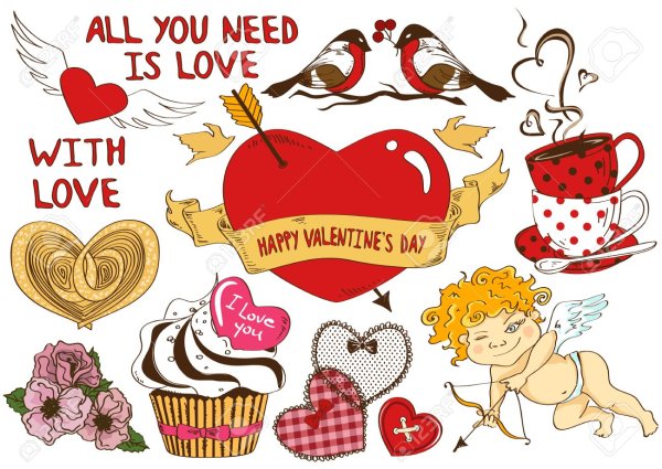 Наклейки на день Святого Валентина