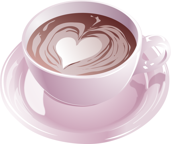 Стикер чашка кофе с сердечком