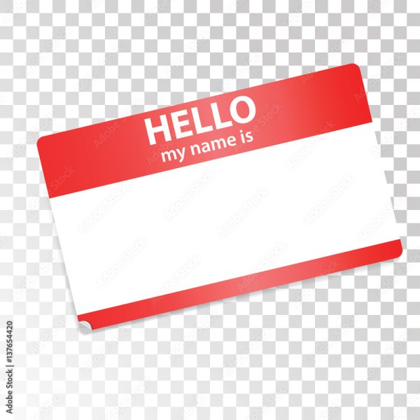 Табличка hello my name is