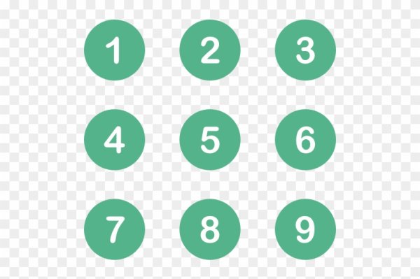 Цифры в разброс на прозрачном фоне