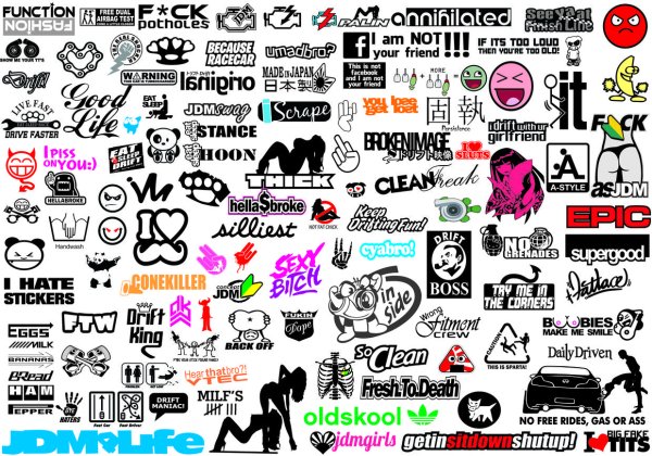 Стиль JDM наклейки вектор