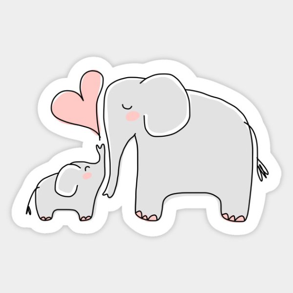 Наклейка - слоны