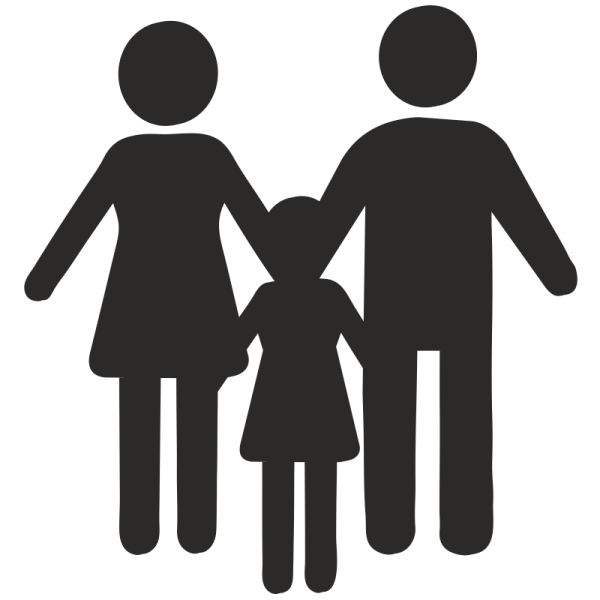 Силуэты семьи с детьми