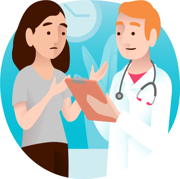 Человек прикрывает рот платком