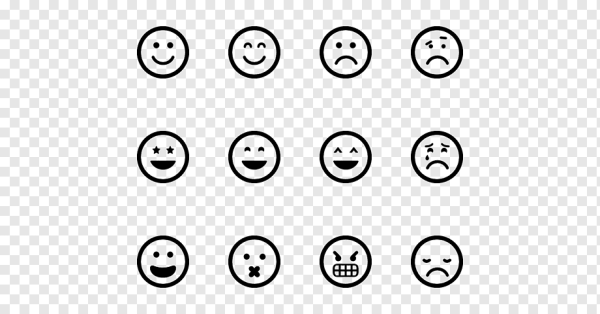 Смайлики монохромные