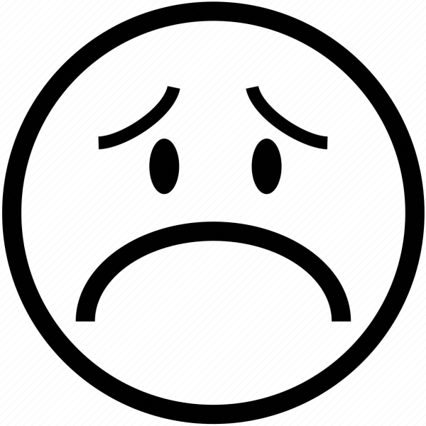 Смайлик грусть черно белый
