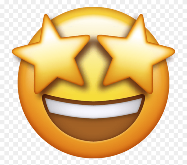 Смайлик со звездочками в глазах