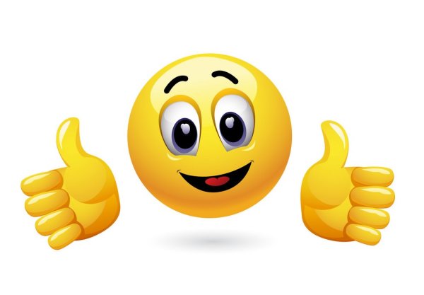 Смайлик с поднятым пальцем вверх