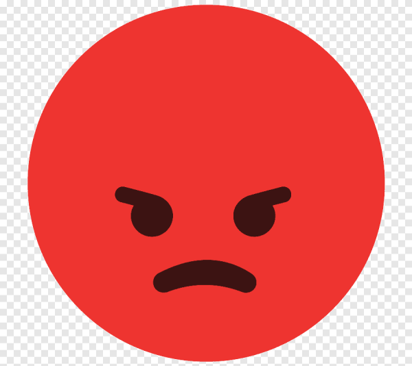 Красный смайлик злой