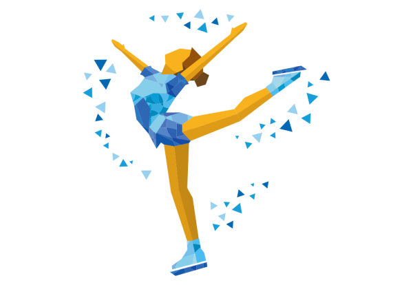 Фигуристка на белом фоне