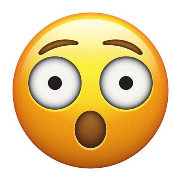 Смайлик с удивленными глазами